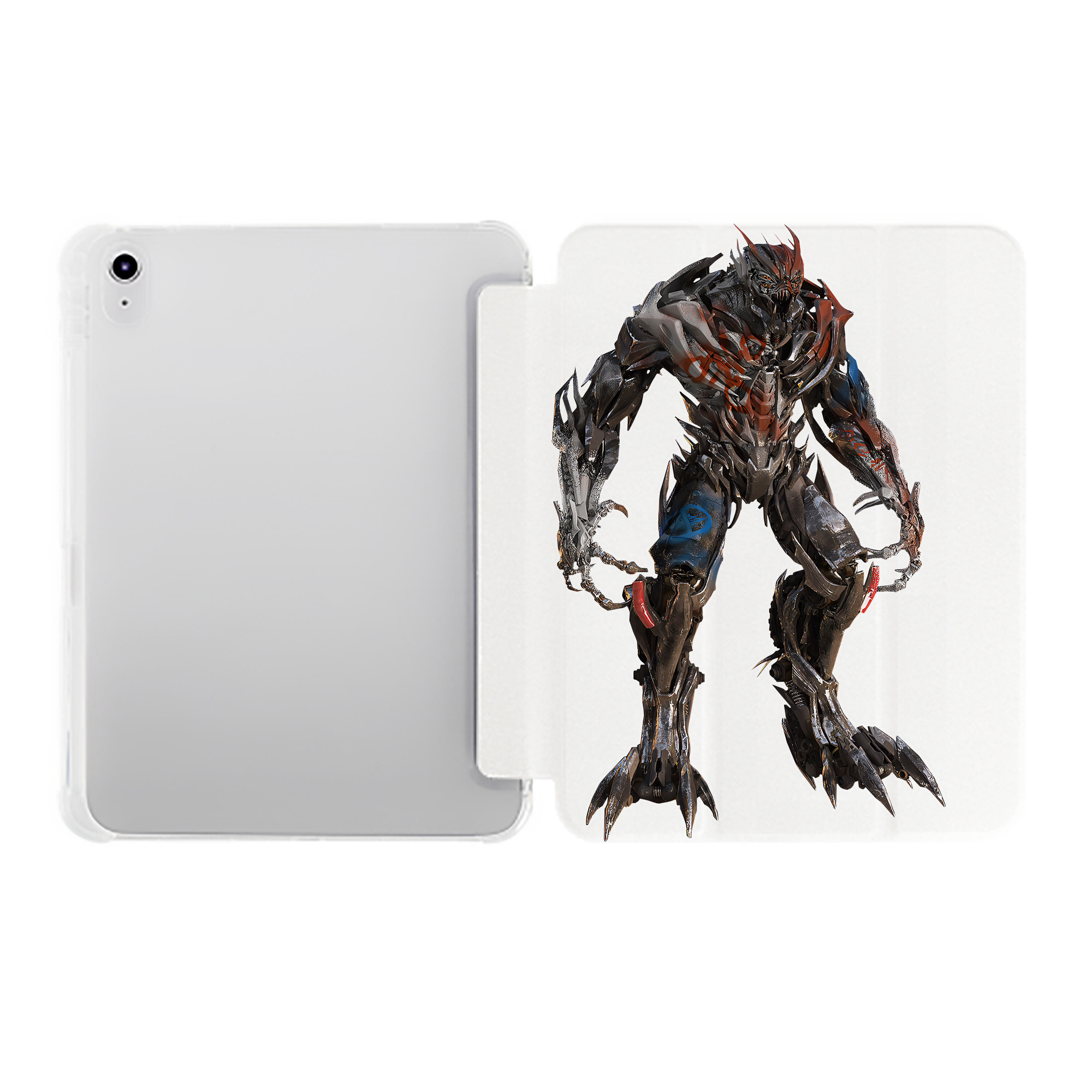 （画像用） Transformers トランスフォーマー IPad ケース ペン収納付き 三つ折りスタンド PUレザー×シリコン 対応機種9.5/10.5/10.9インチ